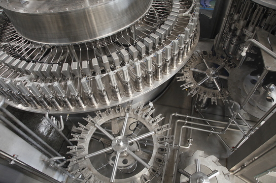 Electric Volumetric Liquid Filling Machine , 36000BPH Water Bottling Equipment